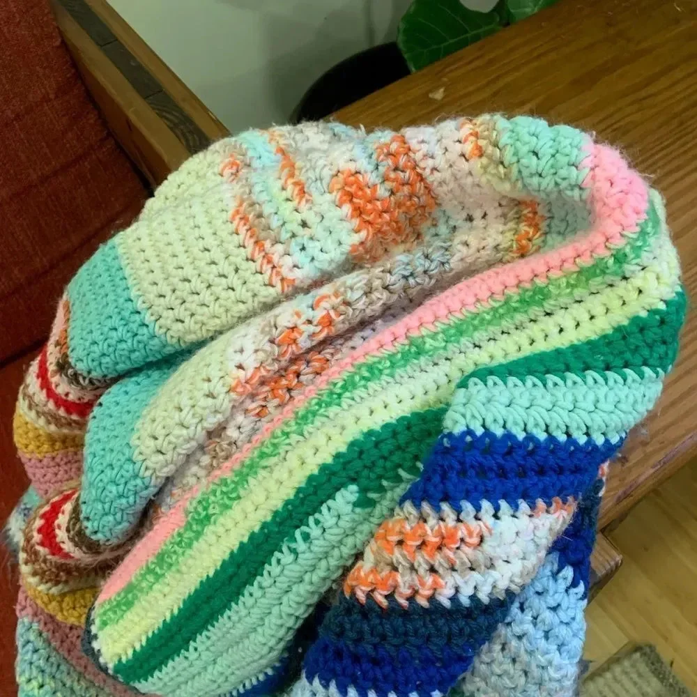 Vintage Crochet Throw Blanket